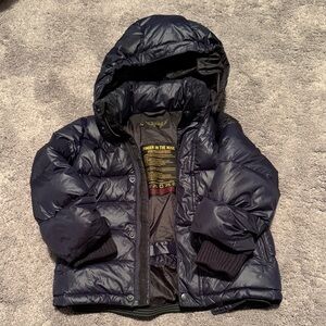Finger In The Nose Boys' Dark Navy Hooded Puffer Jacket